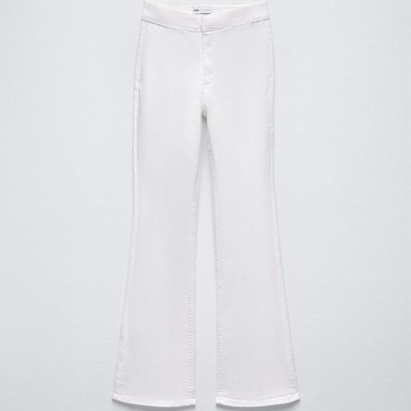 NWT ZARA Flared Skinny Jeggings White - Picture 2 of 5